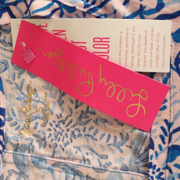 NWT Lilly Pulitzer Small Haydn Short Sleeve Dress Calla Lilly Pink High Tides - Picture 3 of 14